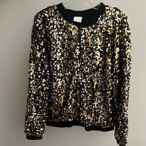 Girls Gold/Silver/Black Sequin Jacket